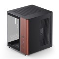 Obudowa PC Jonsbo TK-0, Mini-Tower, Mini-ITX, Tempered Glass, Holz - schwarz - 3023379
