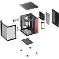 Obudowa PC Jonsbo TK-0, Mini-Tower, Mini-ITX, Tempered Glass, Holz - schwarz - 3023394
