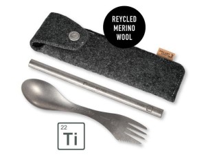Sztućce turystyczne w etui Light My Fire Spork & Straw Kit Titanium