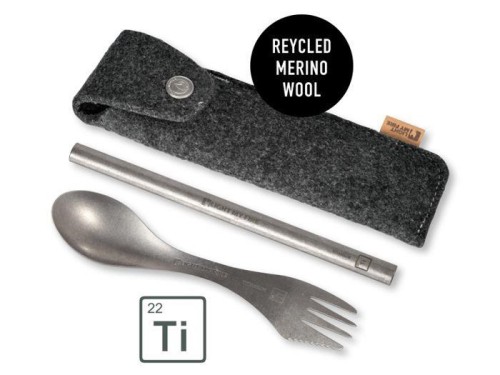 Sztućce turystyczne w etui Light My Fire Spork & Straw Kit Titanium - 2983166