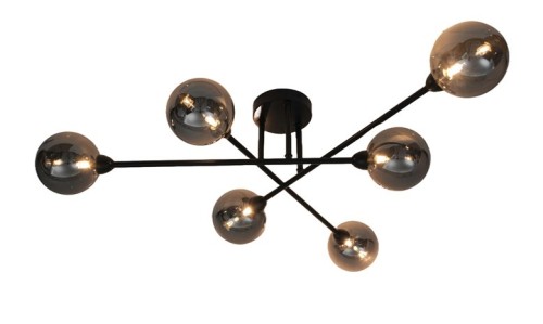 CEILING LIGHT BORA 6XG9 BLACK/SMOKY - 2985103