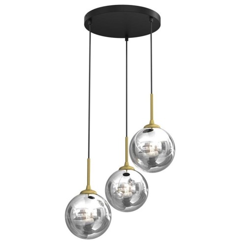 PENDANT LIGHT BURSA 3XE14 ROUND BL/GOLD - 3011063
