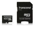 SD microSD Card  16GB Transcend SDHC Class10 w/adapter - 3004803