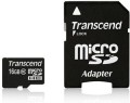SD microSD Card  16GB Transcend SDHC UHS1 w/adapter - 2985836