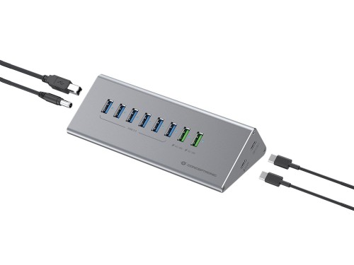 CONCEPTRONIC 10-portowy koncentrator USB-A3.0/-C Adapter -> 6xA3.0+m.Netz. Gr - 2986098