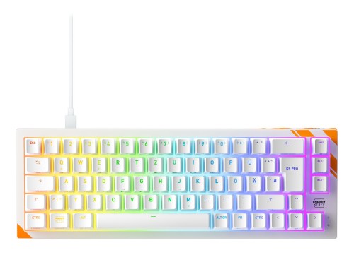 CHERRY K5 PRO TMR COMPACT klawiatura Gaming USB QWERTZ Niemiecki Pomarańczowy, Biały - 2986644