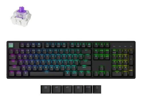 Keychron K10 HE klawiatura Gaming USB + RF Wireless + Bluetooth QWERTY Angielski Czarny - 2986904