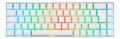 Deltaco Gaming GAM-100-W-DE klawiatura USB + RF Wireless + Bluetooth QWERTZ Niemiecki Biały - 2986805