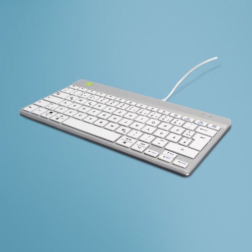 R-Go Tools Ergonomiczna R-Go Compact Break klawiatura, z oprogramowaniem do robienia przerw, QWERTZ (DE), przewodowa, biała - 2986917
