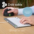 R-Go Tools Ergonomiczna R-Go Compact Break klawiatura, z oprogramowaniem do robienia przerw, QWERTZ (DE), przewodowa, biała - 2986914