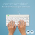 R-Go Tools Ergonomiczna R-Go Compact Break klawiatura, z oprogramowaniem do robienia przerw, QWERTZ (DE), przewodowa, biała - 2986912