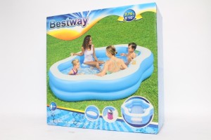 Bestway 54409 basen zewnętrzny naziemny Basen nadmuchiwany W kształcie owalnym Niebieski, Biały