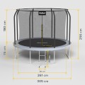 REBEL ACTIVE TRAMPOLINA PRO 10FT/305CM, SIATKA, DRABINKA RBA-8002 - 3011824