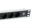 Equip 333315 rozdzielacz zasilania PDU 7 x gniazdo sieciowe 1U Czarny, Srebrny - 3005763