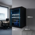 Extralink LITE 12U 530X400 WALL-MOUNTED RACKMOUNT CABINET BLACK Stojak wolnostojący/ścienny/podłogowy Czarny - 2990660