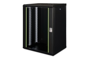 Digitus Szafa sieciowa wisząca Unique 19" 16U rack 600x450, drzwi szyba, czarny, niedzielona, złożona, 100kg