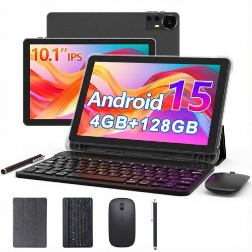 Extralink Tablet CP31 4GB RAM+128GB Czarny | Tablet | Android 15, 2Mpx+8Mpx, 6000mAh, 1280x800px, klawiatura, mysz, rysik - 2991385