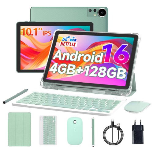 Extralink Tablet CP31 4GB RAM+128GB Zielony | Tablet | Android 15, 2Mpx+8Mpx, 6000mAh, 1280x800px, klawiatura, mysz, rysik - 2991363
