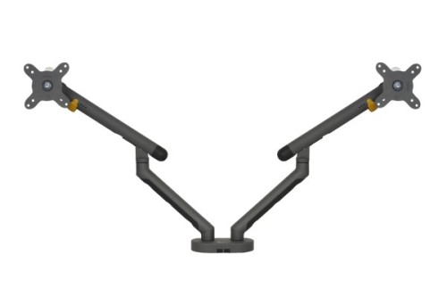 BakkerElkhuizen Bakker Elkhuizen Flexible Dual - Zestaw montażowy - Regulowane podwójne ramię - Do 2 monitorów - Aluminium, stal, tworzywo ABS, guma termoplastyczna (TPR), poliamid (PA6) - Ciemnoszary - 2993821