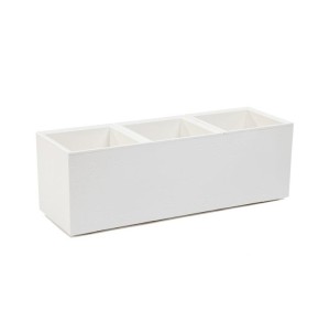 FLOWERPOT PLASTIC KARO 90X30X30CM CREAM