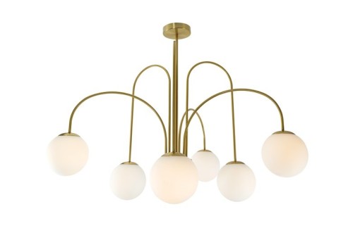 Lampa wisząca KAFF na 6 żarówek E27, złota - 2985256