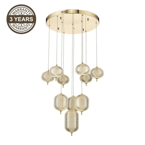 Żyrandol LED A2360-10 w kolorze złotym - 2985230
