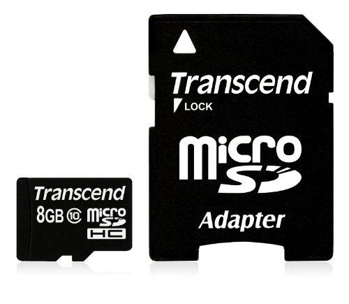 SD microSD Card   8GB Transcend SDHC Class10 w/adapter - 2985835