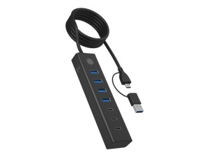 ICY BOX IB-HUB1737-C3 USB 3.2 Gen 1 (3.1 Gen 1) Type-C 5000 Mbit/s Czarny