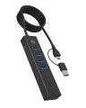 ICY BOX IB-HUB1737-C3 USB 3.2 Gen 1 (3.1 Gen 1) Type-C 5000 Mbit/s Czarny - 2986075