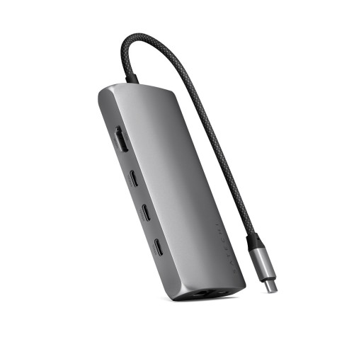 Adapter USB-C Satechi Multiport 8K - (USB-C, HDMI, 3x USB 3.2 Gen 2 10Gbps, 1x USB 3.2 Gen 1 5Gbps, czytnik kart SD UHS-II, Ethernet port) (space gray) - 2986390