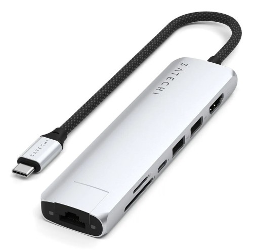 Satechi USB-C 7-w-1 Slim Multi Port Adapter Ethernet Srebrny - 2986358