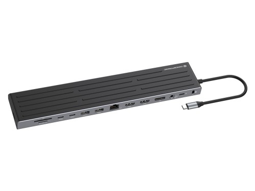 Stacja dokująca CONCEPTRONIC 14-1 USB-C->2xHDMI/DP/2xUSB-C/+ 18cm bk - 2986149