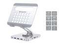 Uchwyt na tablet CONCEPTRONIC ze stacją dokującą 8 w 1 srebrny - 2986194