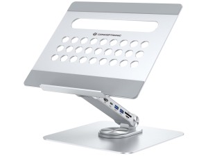 CONCEPTRONIC Uchwyt na laptopa ze stacją dokującą 7 w 1 srebrny