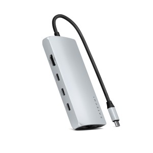 Adapter USB-C Satechi Multiport 8K - USB-C, HDMI, 3x USB 3.2 Gen 2 10Gbps, 1x USB 3.2 Gen 1 5Gbps, czytnik kart SD UHS-II, Ethernet port