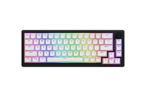 HATOR Skyfall Wireless 65 klawiatura Gaming USB + RF Wireless + Bluetooth QWERTY US English Czarny, Biały - 2986855
