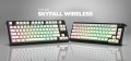 HATOR Skyfall Wireless 65 klawiatura Gaming USB + RF Wireless + Bluetooth QWERTY US English Czarny, Biały - 2986861