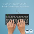 R-Go Tools Ergonomiczna R-Go Compact Break klawiatura, z oprogramowaniem do robienia przerw, QWERTY (UK), przewodowa, czarna - 2987004