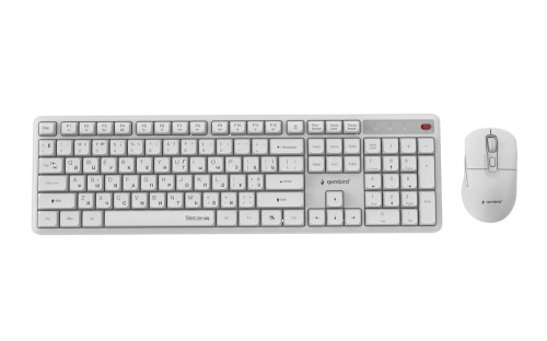 GEMBIRD BEZPRZEWODOWY ZESTAW KLAWIATURY + MYSZ SILENT KEY PRO BUSINESS, BIAŁY, UKŁAD RU - 2987232