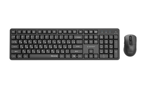 GEMBIRD BEZPRZEWODOWY ZESTAW KLAWIATURY +MYSZ SILENT KEY PRO BUSINESS, CZARNY, UKŁAD RU - 2987222