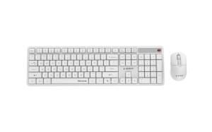 GEMBIRD BEZPRZEWODOWY ZESTAW KLAWIATURY + MYSZ SILENT KEY PRO BUSINESS, BIAŁY, UKŁAD US