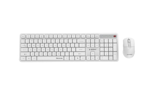 GEMBIRD BEZPRZEWODOWY ZESTAW KLAWIATURY + MYSZ SILENT KEY PRO BUSINESS, BIAŁY, UKŁAD US - 2987227