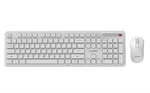 GEMBIRD BEZPRZEWODOWY ZESTAW KLAWIATURY + MYSZ SLIM PRO BUSINESS NA BIURKO,BIAŁY, UKŁAD US - 2987206