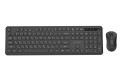 GEMBIRD BEZPRZEWODOWY ZESTAW KLAWIATURY + MYSZ SLIM PRO BUSINESS NA BIURKO, CZARNY, UKŁAD RU - 2987213