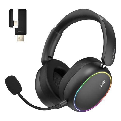 Słuchawki dla graczy Hator Phoenix 2 Wireless bezprzewodowe czarne - 2988346