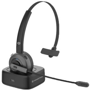 Conceptronic POLONA03BD słuchawki/zestaw słuchawkowy Bezprzewodowy Opaska na głowę Biuro/centrum telefoniczne Bluetooth Podstawka do ładowania Czarny