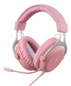 Deltaco Gaming GAM-030-P słuchawki/zestaw słuchawkowy Przewodowa Opaska na głowę USB Typu-A Różowy