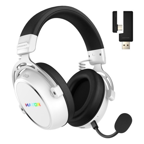 Słuchawki dla graczy Hator HYPERGANG 3 Wireless bezprzewodowe białe - 2988068