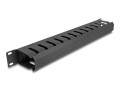 DeLOCK Panel do prowadzenia kabli 19” ze szczotką i 2 otworami 1U, czarny - 3005792