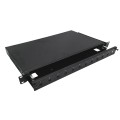 Alantec Przełącznica światłowodowa teleskopowa 12xSC simplex / 12xLC duplex 19" 1U z akcesoriami montażowymi (dławiki, opaski) (FOP-1U-12SCS-C-P) - 2990500